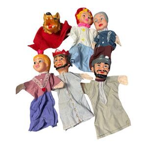 Vtg – Lot of 7 rubber-head hand puppets – various